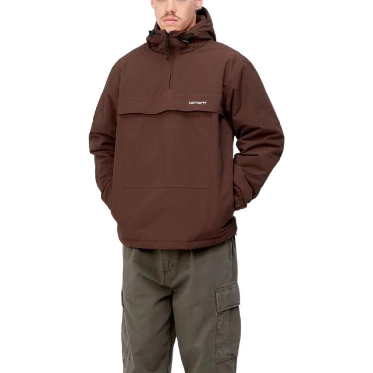 Details for Carhartt WIP FW22 Jaket Waterproof Half-Zip Logo Coklat Pullover I030820-12D-XX