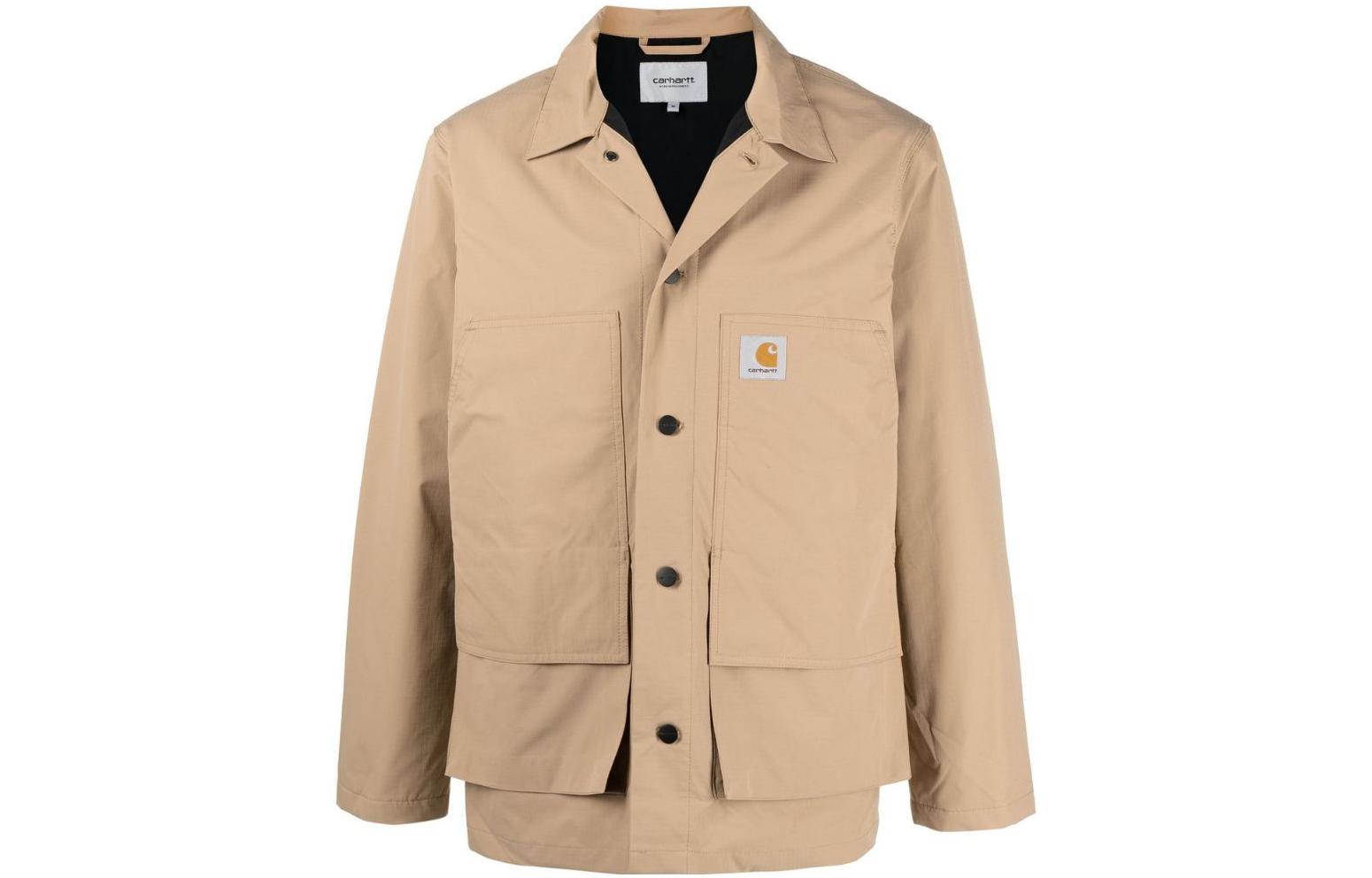 Carhartt WIP FW22 Button-Up Solid Shirt Jacket Menswear - Ginger Yellow I03001803NOXX