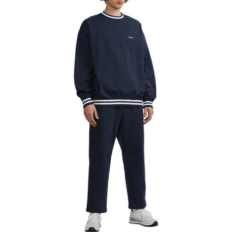 Details for Carhartt WIP FW22 Sudadera Azul Hombre Logo Bordado Colorblock Pullover. CHXSWA222049J-BLX