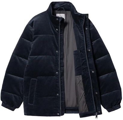 Carhartt WIP FW22 Jaket Corduroy Puffer Biru Gelap Lelaki. I030825-0FH-XX Shop Carhartt WIP FW22 Jaket Corduroy Puffer Biru Gelap Lelaki. I030825-0FH-XX