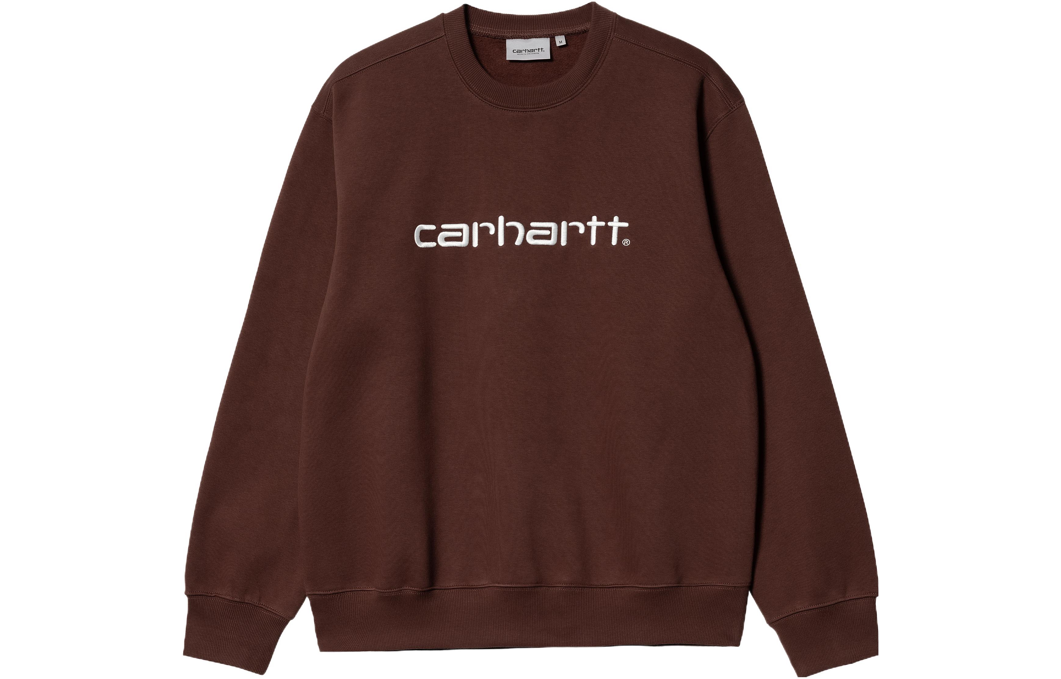 Carhartt WIP FW22 Crewneck Sweatshirt Red Brown with Embroidered Logo I030229-12D-XX