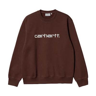 Carhartt WIP FW22 Crewneck Sweatshirt Red Brown with Embroidered Logo I030229-12D-XX