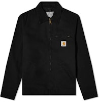 Carhartt WIP FW22 Detroit Jacket Black Solid Logo Zip-Up Detroit Jacket. I026467-89-02 Carhartt WIP FW22 Detroit Jacket Black Solid Logo Zip-Up Detroit Jacket. I026467-89-02