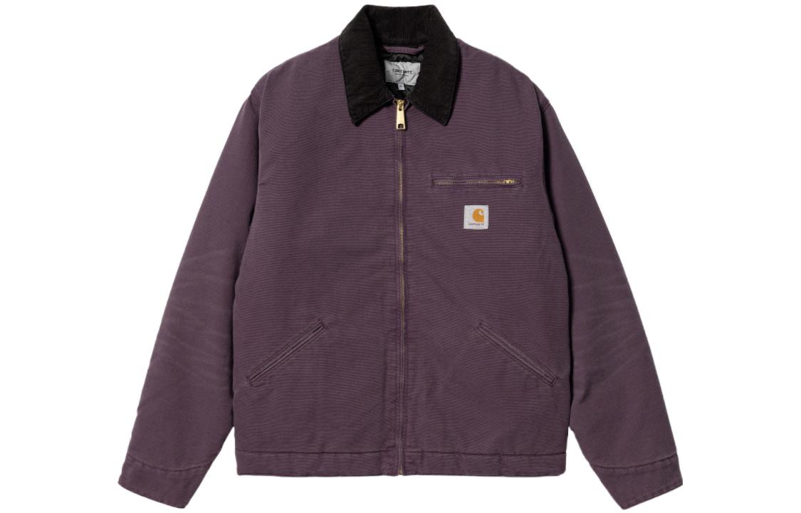 Carhartt WIP FW22 Detroit Jacket Purple Corduroy Collar Logo Vintage  Casual. I027358-0ZD-3K