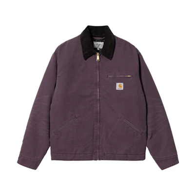 Carhartt WIP FW22 Detroit Jacket Purple Corduroy Collar Logo Vintage Casual. I027358-0ZD-3K