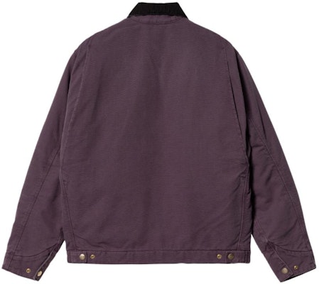 Carhartt WIP FW22 Jaket Detroit Ungu Kolar Corduroy Logo Gaya Vintage Kasual. I027358-0ZD-3K Lookbook Carhartt WIP FW22 Jaket Detroit Ungu Kolar Corduroy Logo Gaya Vintage Kasual. I027358-0ZD-3K