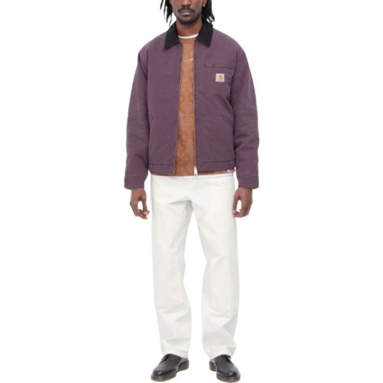 Purchase Carhartt WIP FW22 Jaket Detroit Ungu Kolar Corduroy Logo Gaya Vintage Kasual. I027358-0ZD-3K