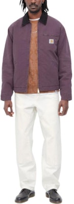 Carhartt WIP FW22 Jaket Detroit Ungu Kolar Corduroy Logo Gaya Vintage Kasual. I027358-0ZD-3K Purchase Carhartt WIP FW22 Jaket Detroit Ungu Kolar Corduroy Logo Gaya Vintage Kasual. I027358-0ZD-3K