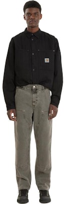 Carhartt WIP FW22 灰色雙層膝直筒牛仔工裝褲 I029196-89-FH Details for Carhartt WIP FW22 灰色雙層膝直筒牛仔工裝褲 I029196-89-FH