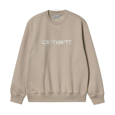 Carhartt WIP FW22 Embroidered Logo Crewneck Sweatshirt Off-White I030229-0QS-XX