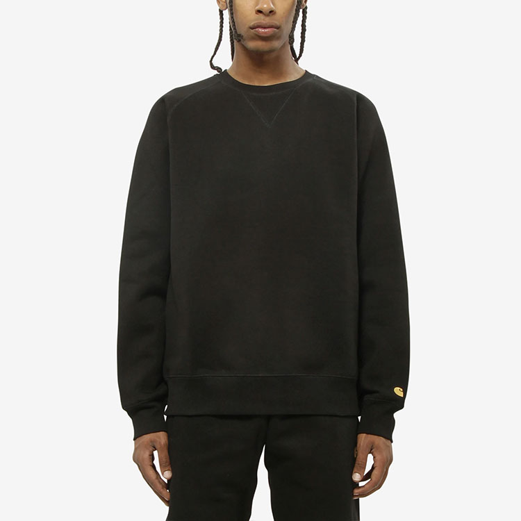 Shop Carhartt WIP FW22 刺绣标志黑色套头卫衣 I026383-00F-XX