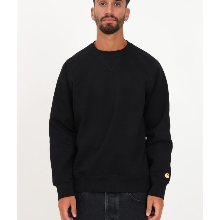 Sizing Carhartt WIP FW22 刺绣标志黑色套头卫衣 I026383-00F-XX