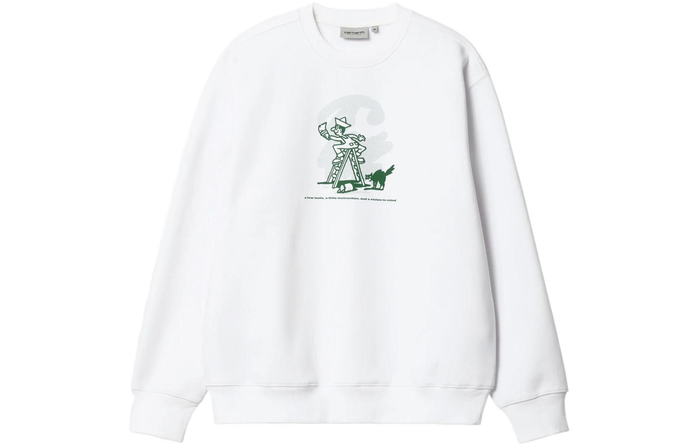 Carhartt WIP FW22 Graphic Print Crewneck Pullover Sweatshirt White I031015-19Z-XX