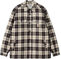 Carhartt WIP FW22 Gray Plaid Long-Sleeve Shirt Jacket I030789-12Q-XX Carhartt WIP FW22 Gray Plaid Long-Sleeve Shirt Jacket I030789-12Q-XX