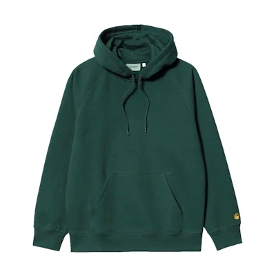 Carhartt WIP FW22 Green Hoodie with Solid Color and Embroidered Logo I0263840XXXXJUNIPER