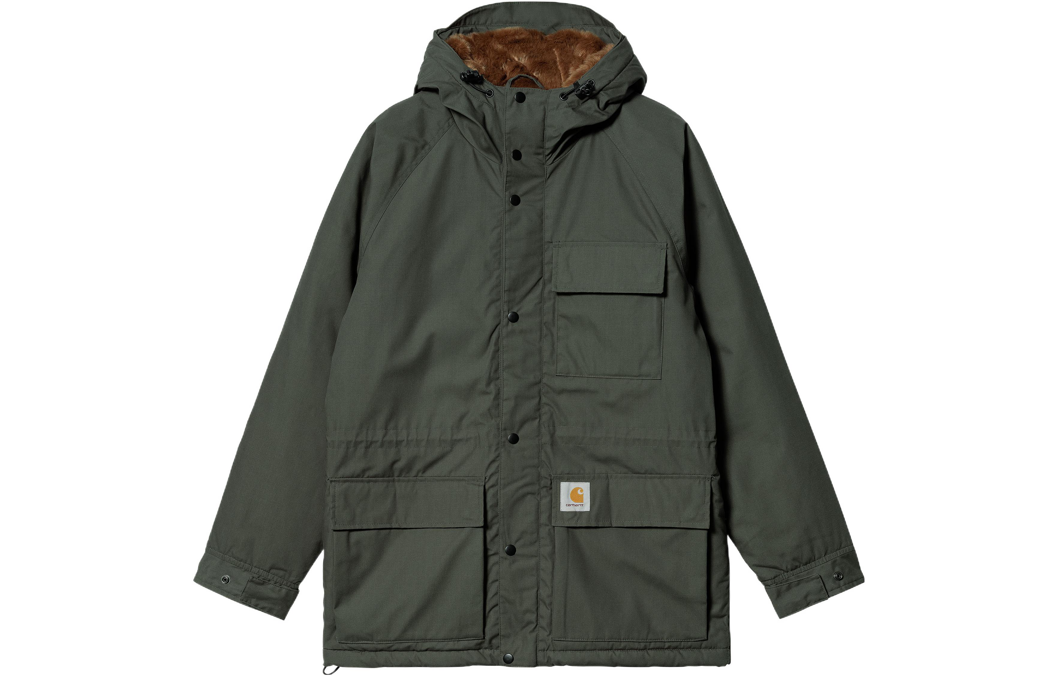 Carhartt WIP FW22 Green Logo Patch Hooded Zip Jacket I030828-10N-XX