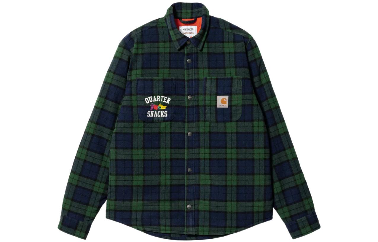 Carhartt WIP FW22 Green Plaid Pocket Print Long-Sleeve Shirt Jacket I029987-0R0-XX