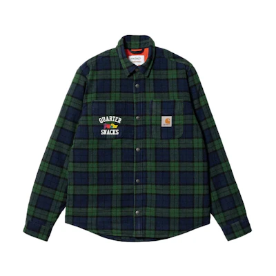 Carhartt WIP FW22 Green Plaid Pocket Print Long-Sleeve Shirt Jacket I029987-0R0-XX