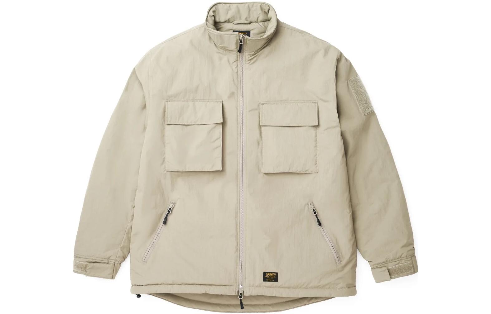 Carhartt WIP FW22 Gunther Jacket Frozen Dew Beige Zip-Up Stand Collar Jacket A222016-1EU-XX