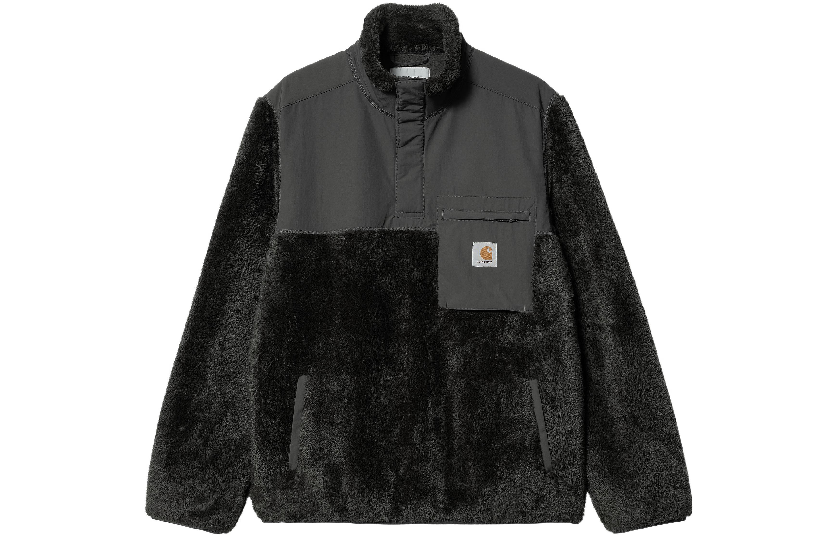 Carhartt WIP FW22 Half-Button Logo Collar Casual Shirt Jacket Black I030921-0WG-XX
