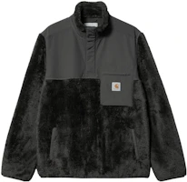 Carhartt WIP FW22 Half-Button Logo Collar Casual Shirt Jacket Black I030921-0WG-XX Carhartt WIP FW22 Half-Button Logo Collar Casual Shirt Jacket Black I030921-0WG-XX