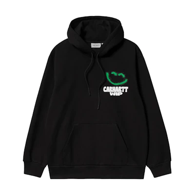Carhartt WIP FW22 Hooded Happy Script Sweatshirt Black Pullover Hoodie I031018-89-XX