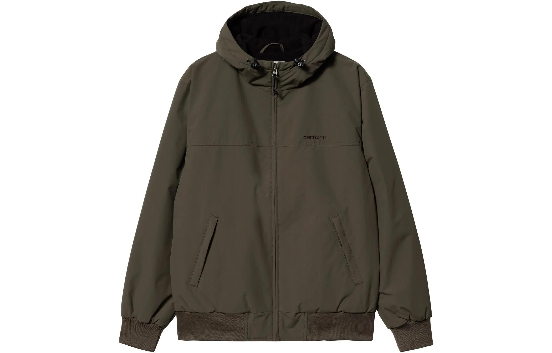 Carhartt WIP FW22 Hooded Sail Jacket Cypress Black Green Zip-Up Hoodie Jacket I028436-00P-XX