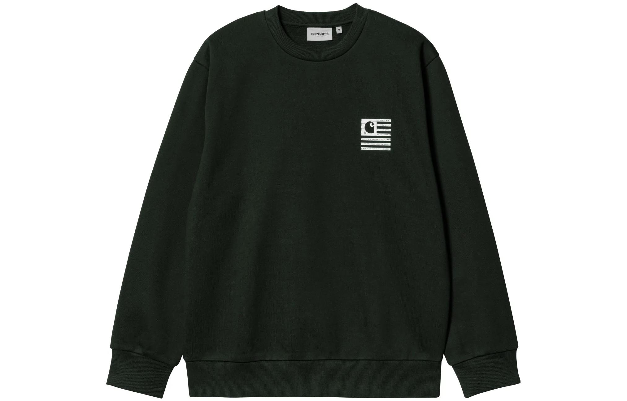 Carhartt WIP FW22 Letter Logo Print Crewneck Sweatshirt Deep Green () I031011-10O-XX