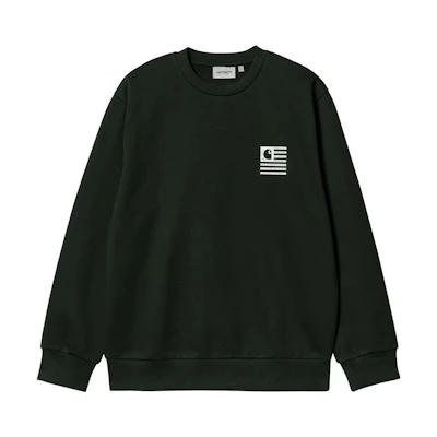 Carhartt WIP FW22 Letter Logo Print Crewneck Sweatshirt Deep Green () I031011-10O-XX