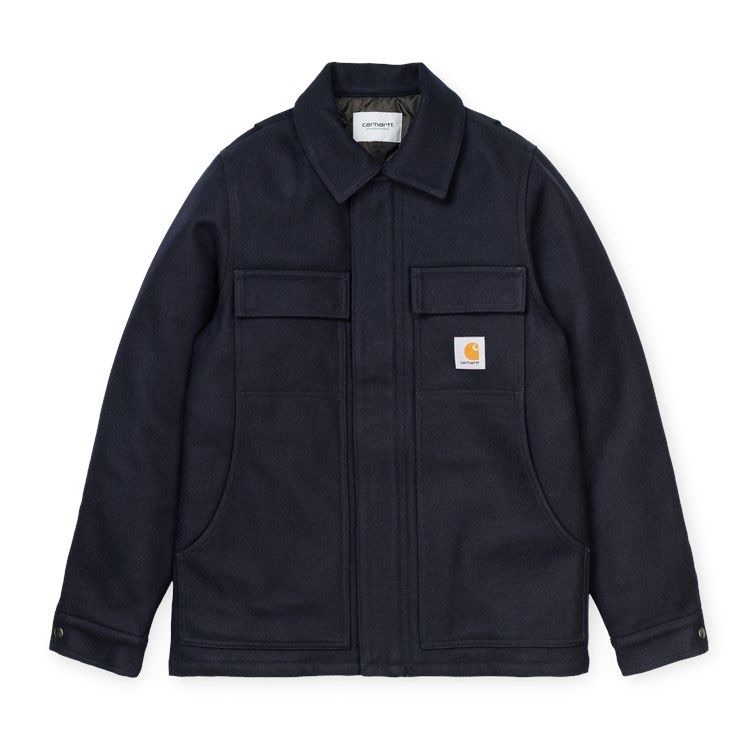 Carhartt WIP FW22 Logo Collar Jacket Blue Mens I028124