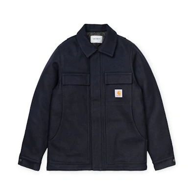 Carhartt WIP FW22 Logo Collar Jacket Blue Mens I028124