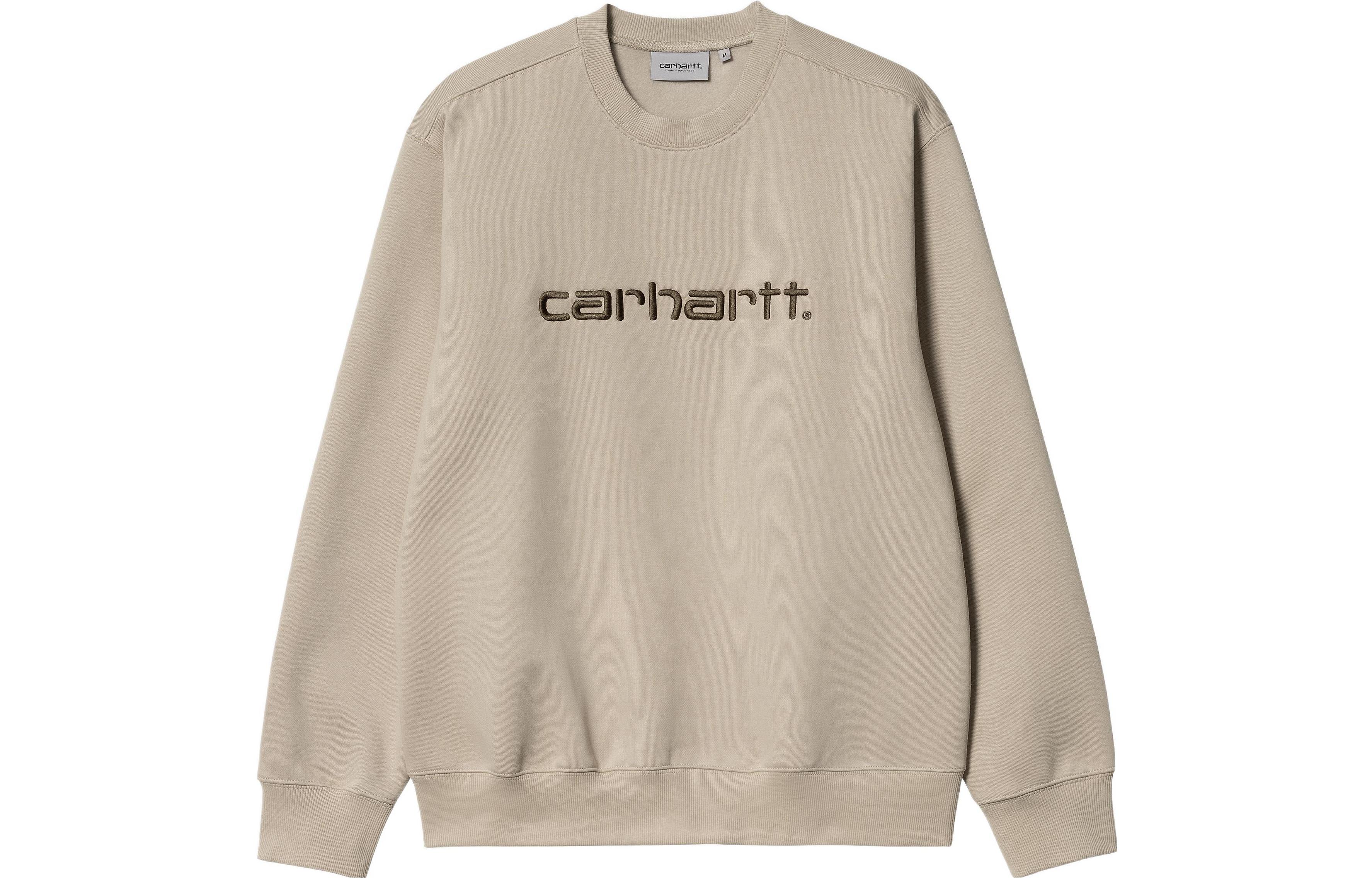 Carhartt WIP FW22 Logo Embroidered Crewneck Sweatshirt Beige Brown I030229-12B-XX