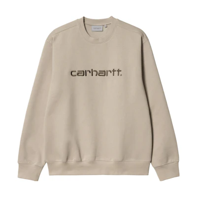 Carhartt WIP FW22 Logo Embroidered Crewneck Sweatshirt Beige Brown I030229-12B-XX
