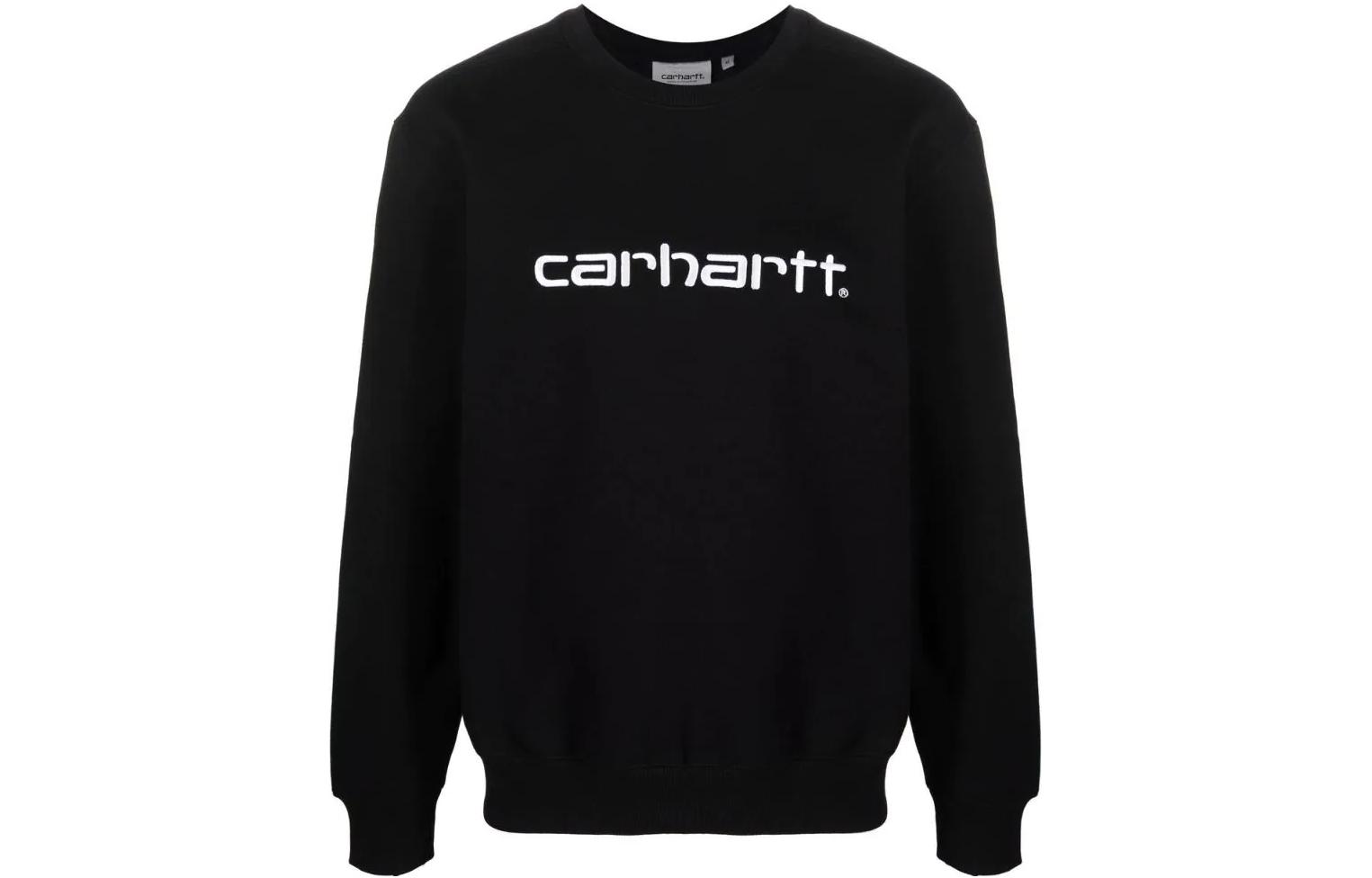 Carhartt WIP FW22 Logo Embroidered Crewneck Sweatshirt Black () I030229030D203