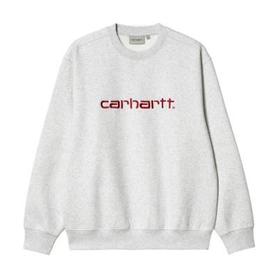Carhartt WIP FW22 Logo Embroidered Crewneck Sweatshirt Light Gray I030229-10G-XX