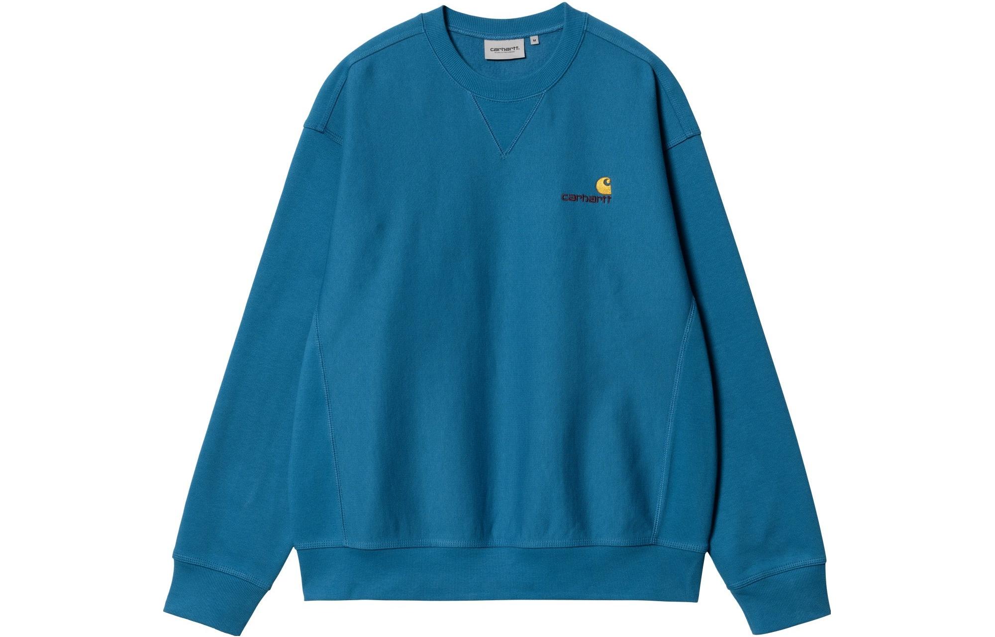 Carhartt WIP FW22 Logo Embroidered Crewneck Sweatshirt Peacock Blue () I025475-1D6-XX