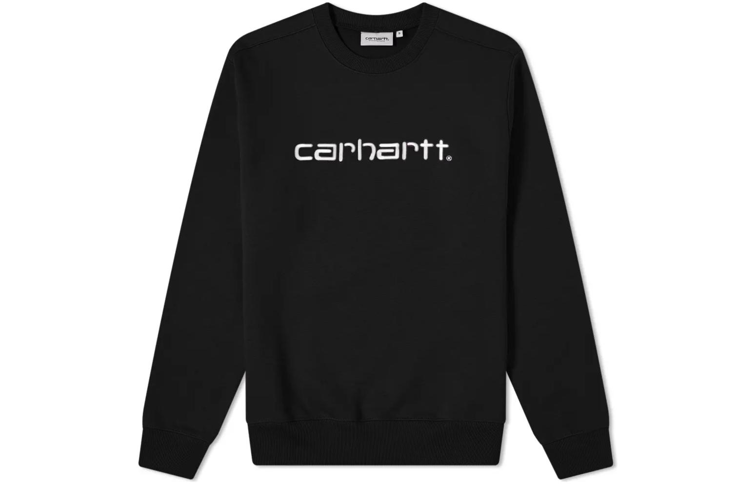 Carhartt WIP FW22 Logo Embroidered Crewneck Sweatshirt Black I029417-89-90