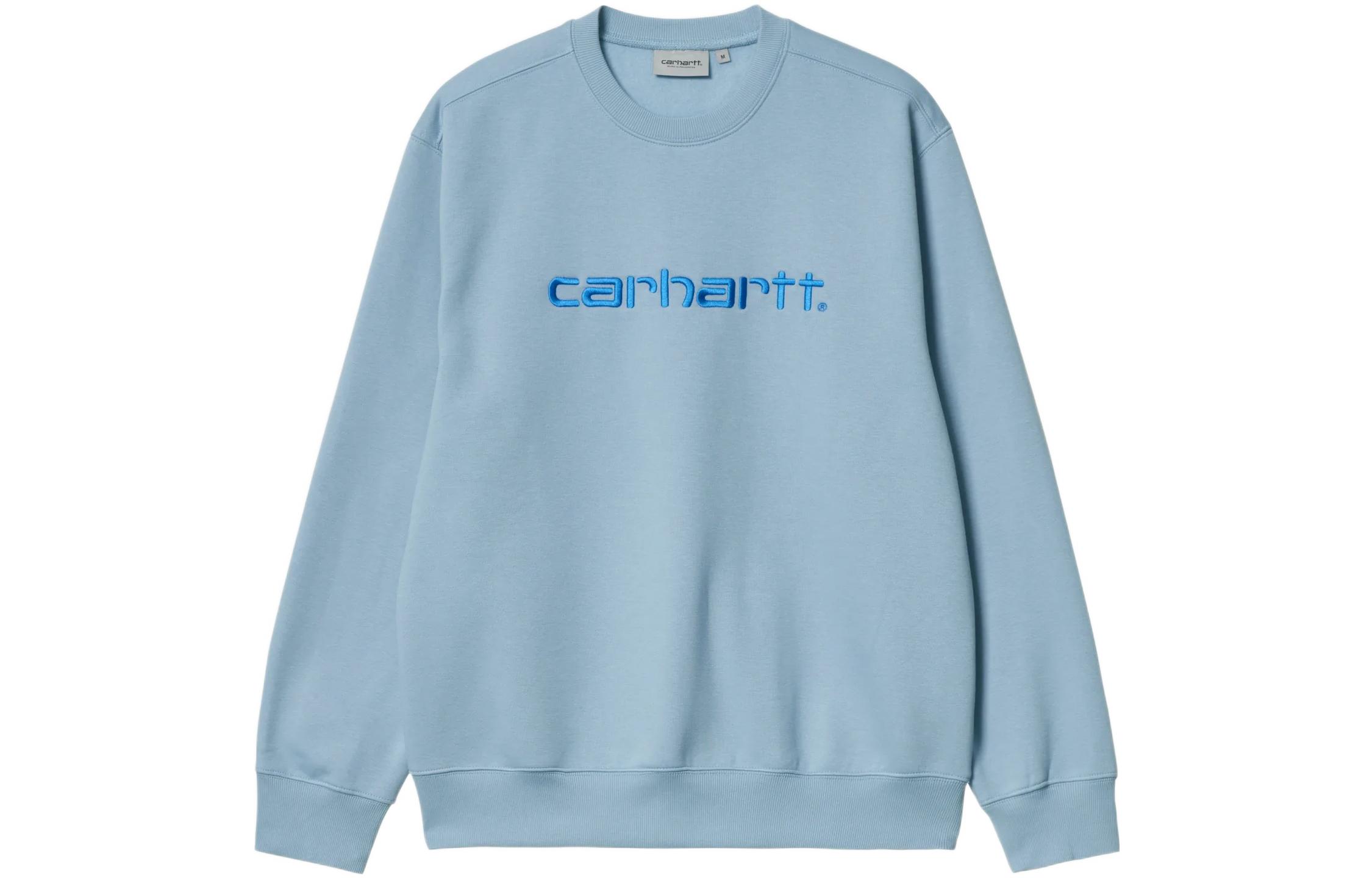 Carhartt WIP FW22 Logo Embroidered Crewneck Sweatshirt Men’s Light Blue I030229-0SO-XX