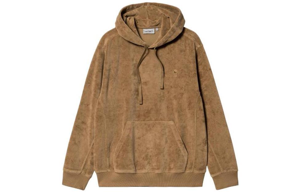 Carhartt WIP FW22 Logo Embroidered Loose Fit Hoodie Men’s Yellow Brown I028276-0W0-XX