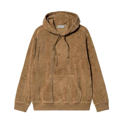 Carhartt WIP FW22 Logo Embroidered Loose Fit Hoodie Men’s Yellow Brown I028276-0W0-XX