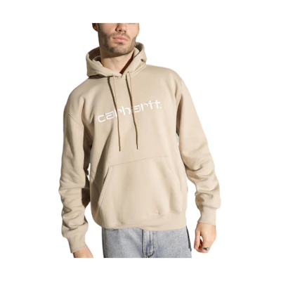 Carhartt WIP FW22 Logo Hoodie Beige Long Sleeve Pullover I0302300QS