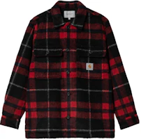 Carhartt WIP FW22 Logo Patch Plaid Shirt Jacket Men Red I030790-18X-XX Carhartt WIP FW22 Logo Patch Plaid Shirt Jacket Men Red I030790-18X-XX