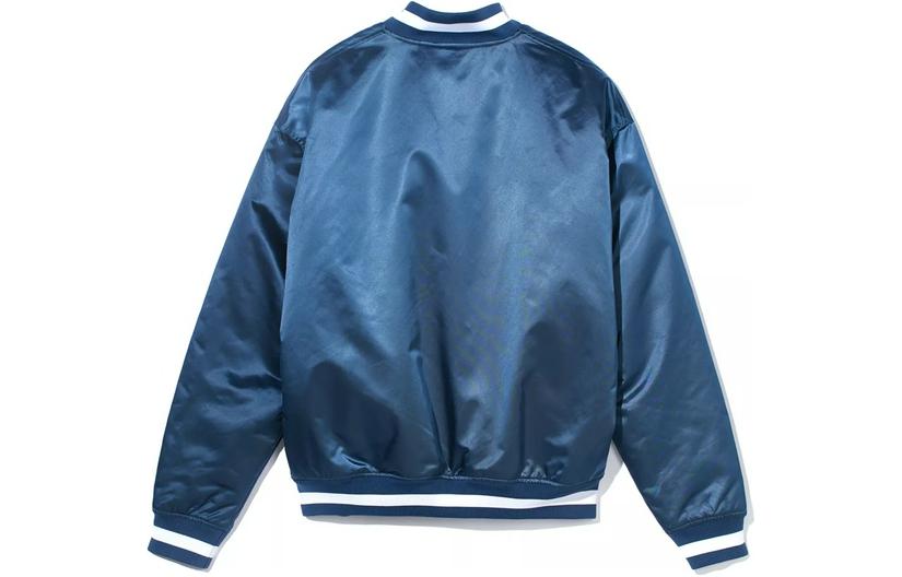 Lookbook Carhartt WIP FW22 Logo Print  Blue Long Sleeve Baseball Jacket. CHXJKA222044J-BLX