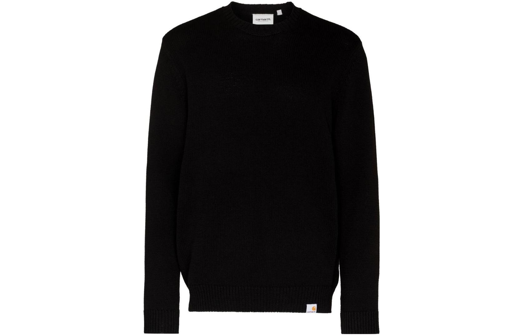 Carhartt WIP FW22 Logo Print Crewneck Sweatshirt Black - Long Sleeve I030138K02