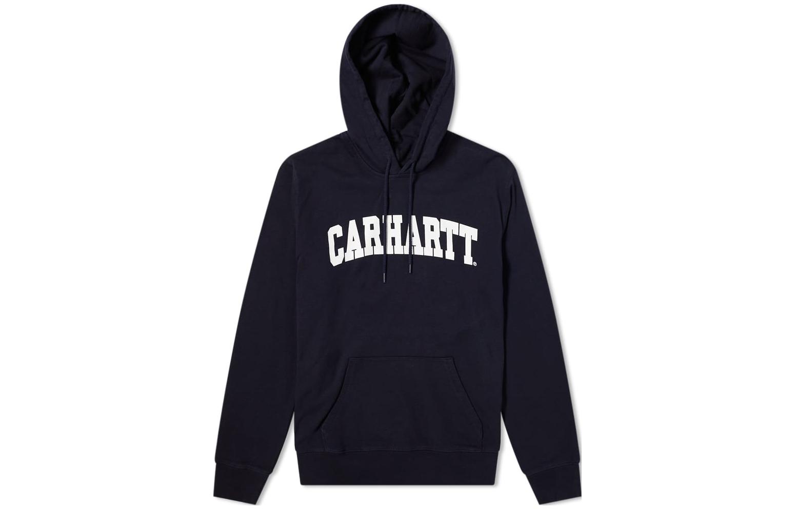 Carhartt WIP FW22 Logo Print Pullover Hoodie Blue I028958-1C90