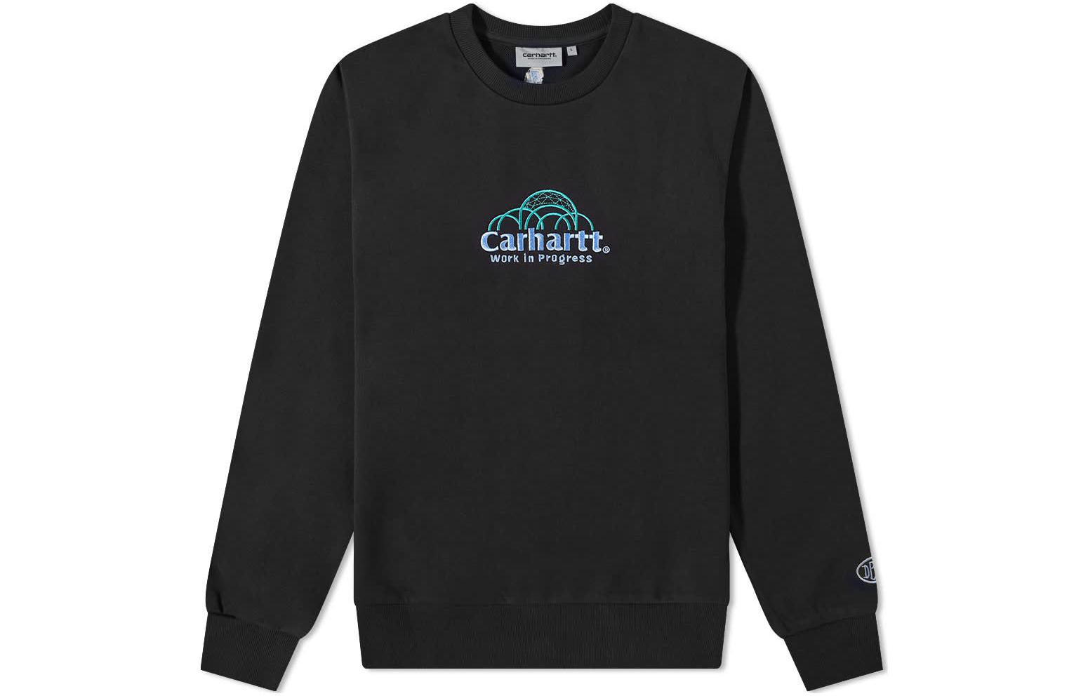 Carhartt WIP FW22 Logo Print Pullover Long Sleeve Sweatshirt Men’s Black I029951-89
