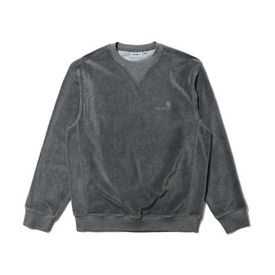Carhartt WIP FW22 Logo Printed Crewneck Long Sleeve Sweatshirt Grey () CHXSWI028275H-CCX