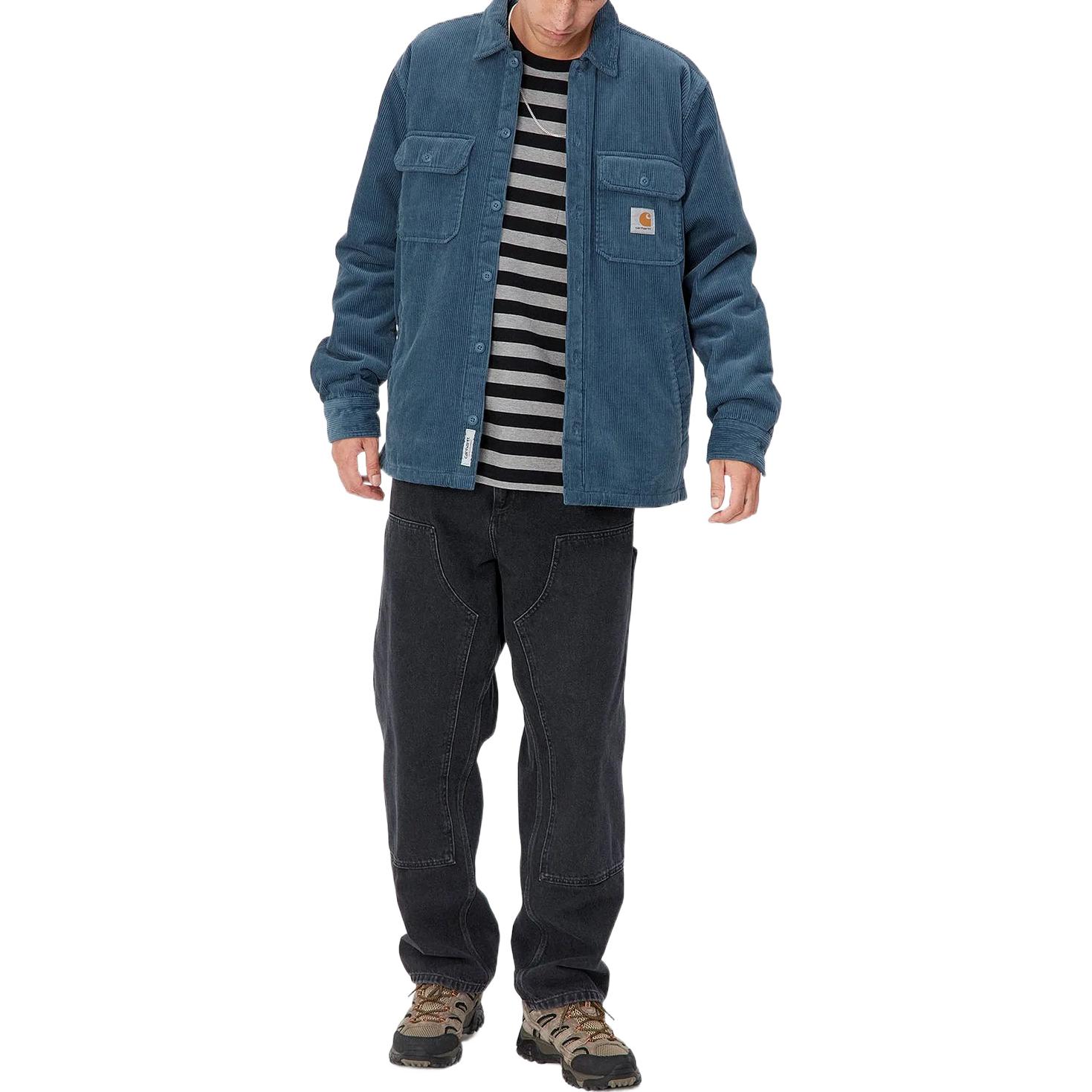 Carhartt WIP FW22 Men’s Solid Color Logo Patch Button-Up Jacket Blue. I028827-0WA-XX 圖 4