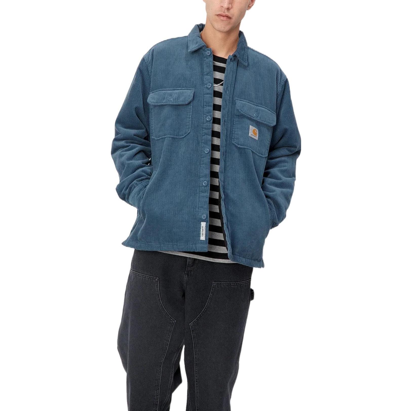 Carhartt WIP FW22 Men’s Solid Color Logo Patch Button-Up Jacket Blue. I028827-0WA-XX 圖 5