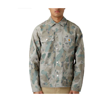 Carhartt WIP FW22 Michigan Jacket Camo Patch Logo Gray Casual Jacket I024849-0OR-06